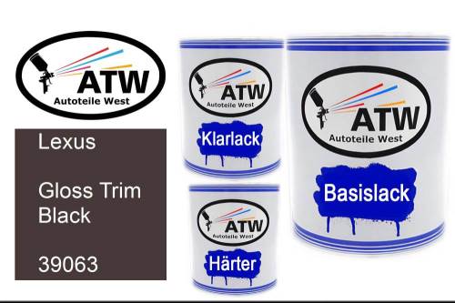Lexus, Gloss Trim Black, 39063: 1L Lackdose + 1L Klarlack + 500ml Härter - Set, von ATW Autoteile West.